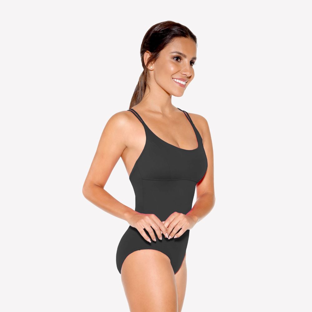 Damen Trikot mit gekreuzten Trägern SL18 Damen Trikot schwarz