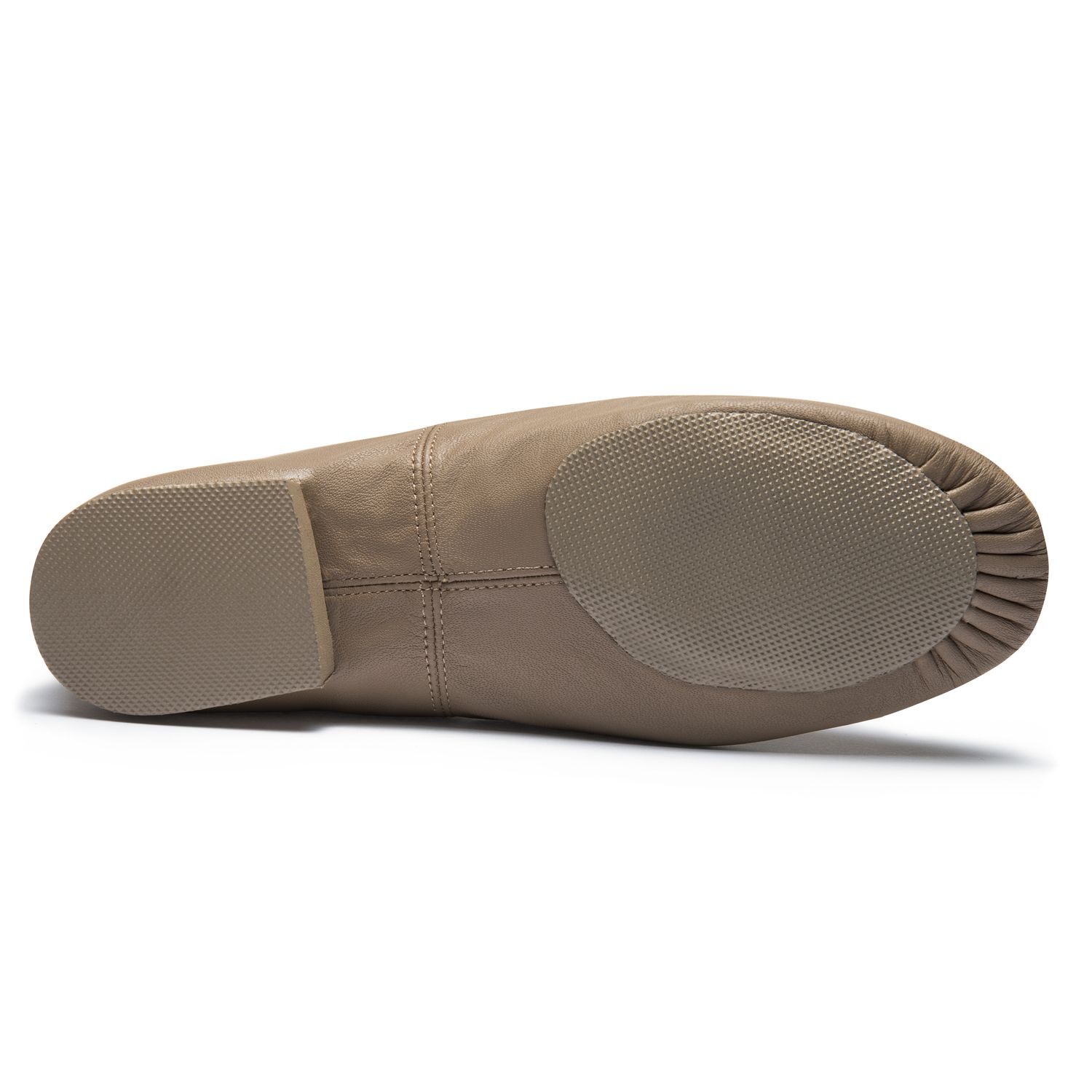 Jazzschuhe aus Leder mit geteilter Gummisohle Tan