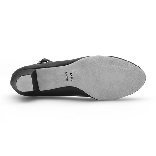 Damen Charakterschuhe CH791 Schwarz Chromledersohle im Detail