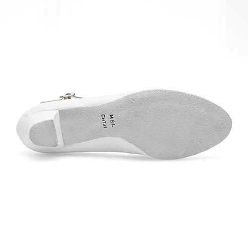 Damen Charakterschuhe mit Ristriemchen CH791 Damen Charakterschuhe Weiß