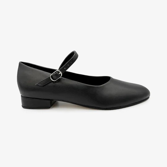 Charakterschuhe mit Schnallenriemen Schwarz