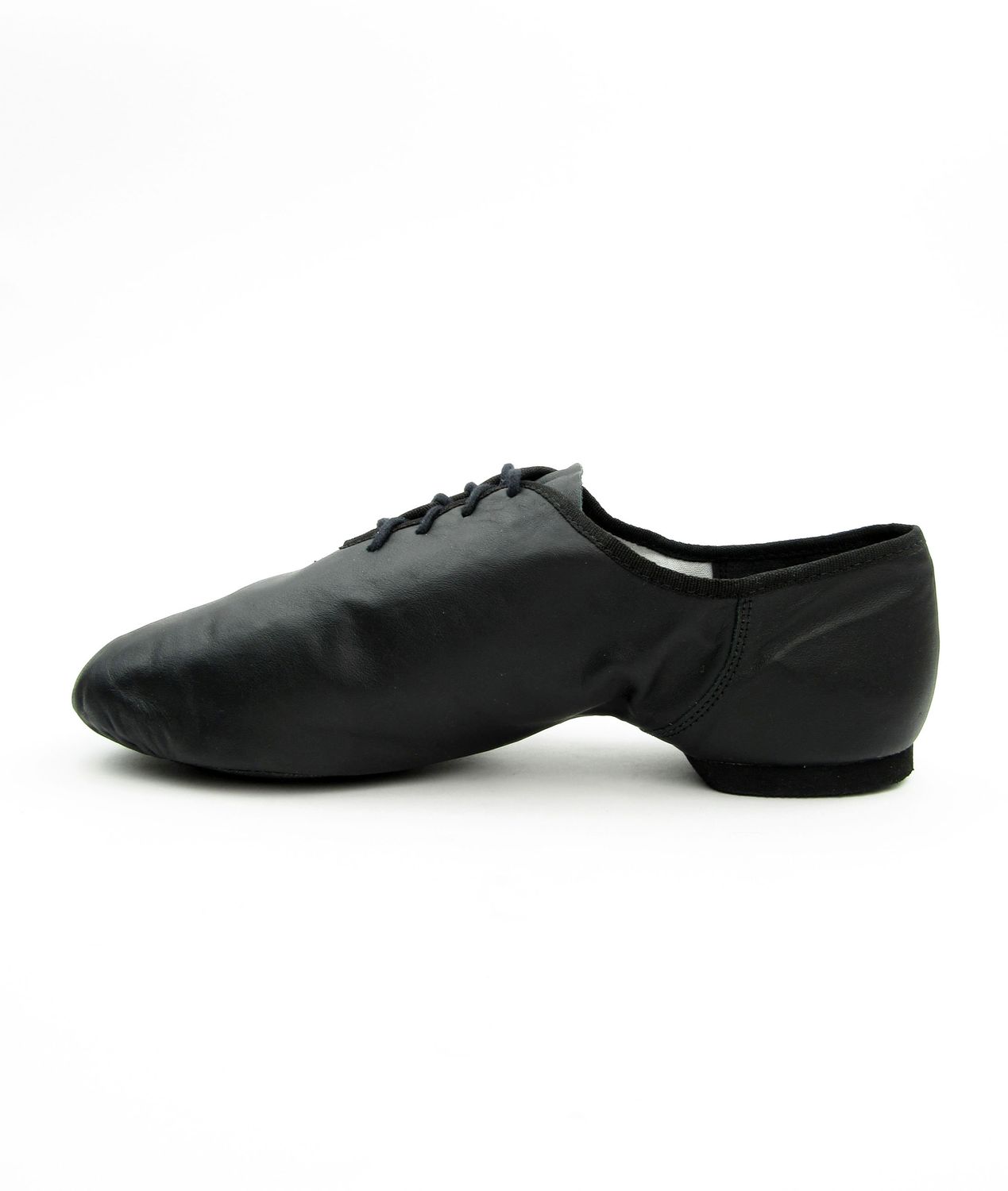 Leather jazz shoes with split chrome leather sole JZE10A Jazzschuhe aus Leder mit geteilter Chromledersohle schwarz