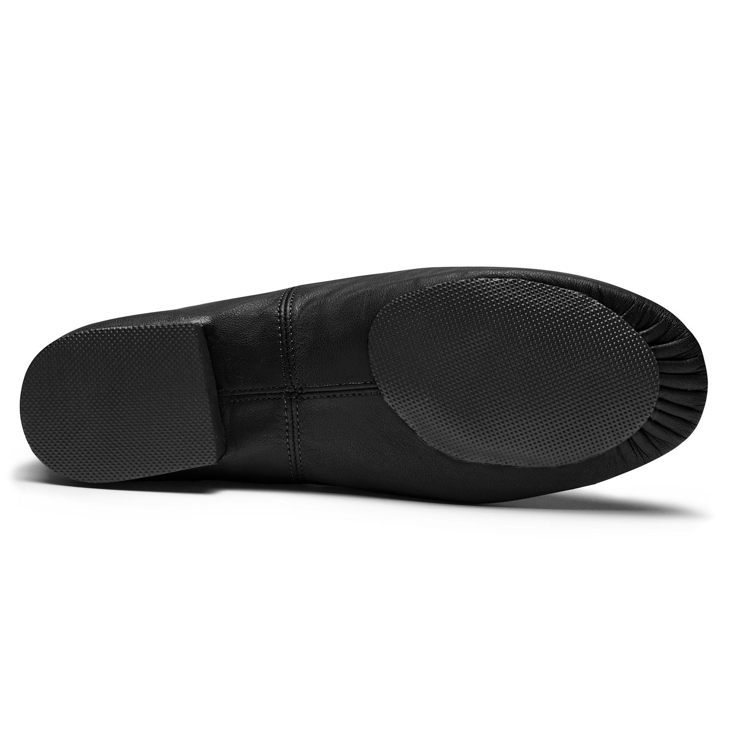 Jazzschuhe aus Leder mit geteilter Gummisohle Schwarz 
