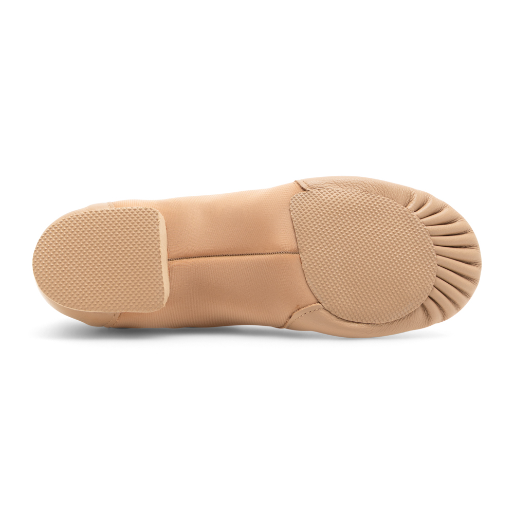 Jazzschuhe aus Leder und Stretch mit geteilter Gummisohle JZ76