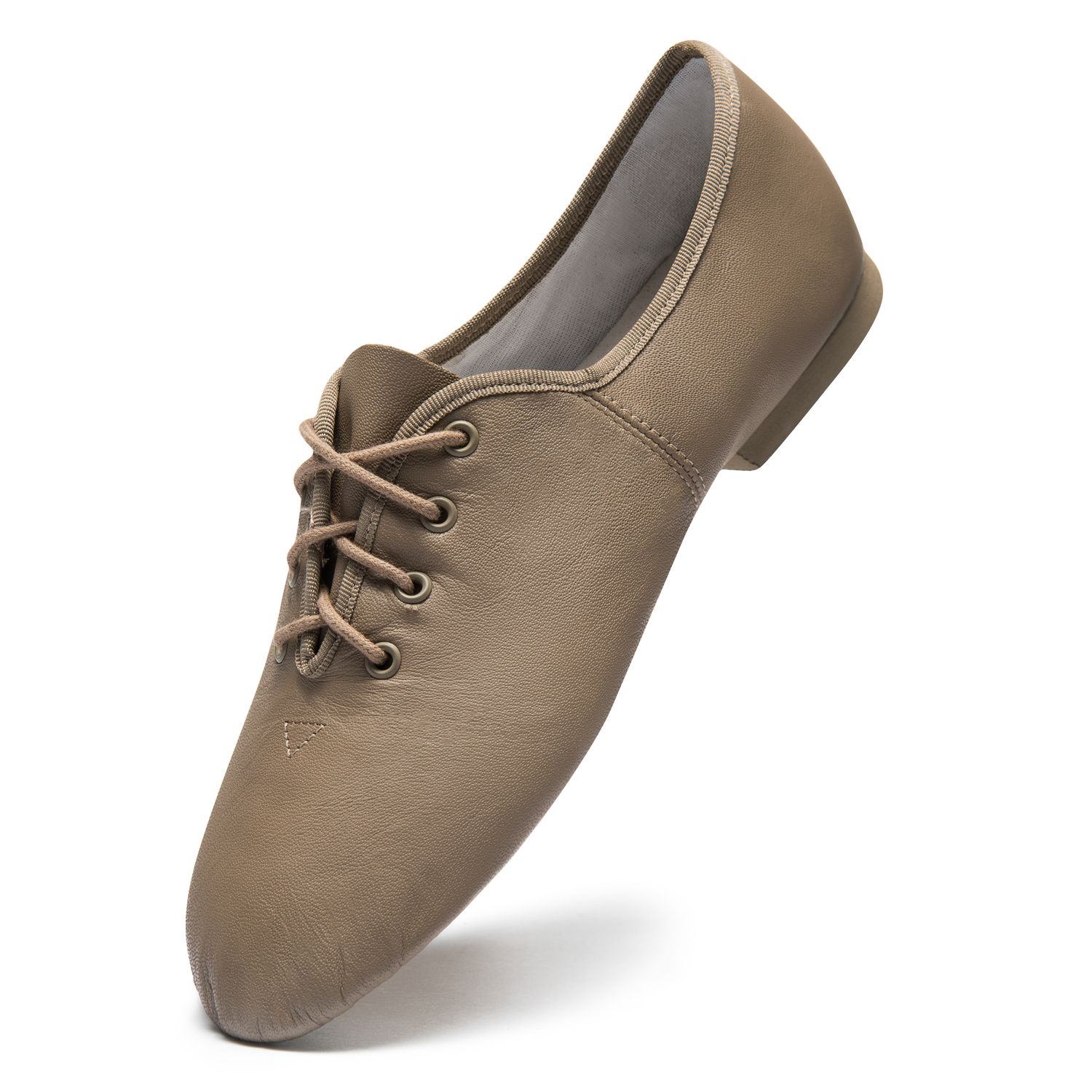 Jazzschuhe aus Leder mit geteilter Gummisohle Tan