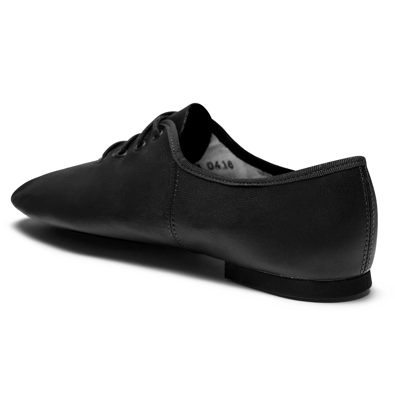 Jazzschuhe aus Leder mit geteilter Gummisohle Schwarz 