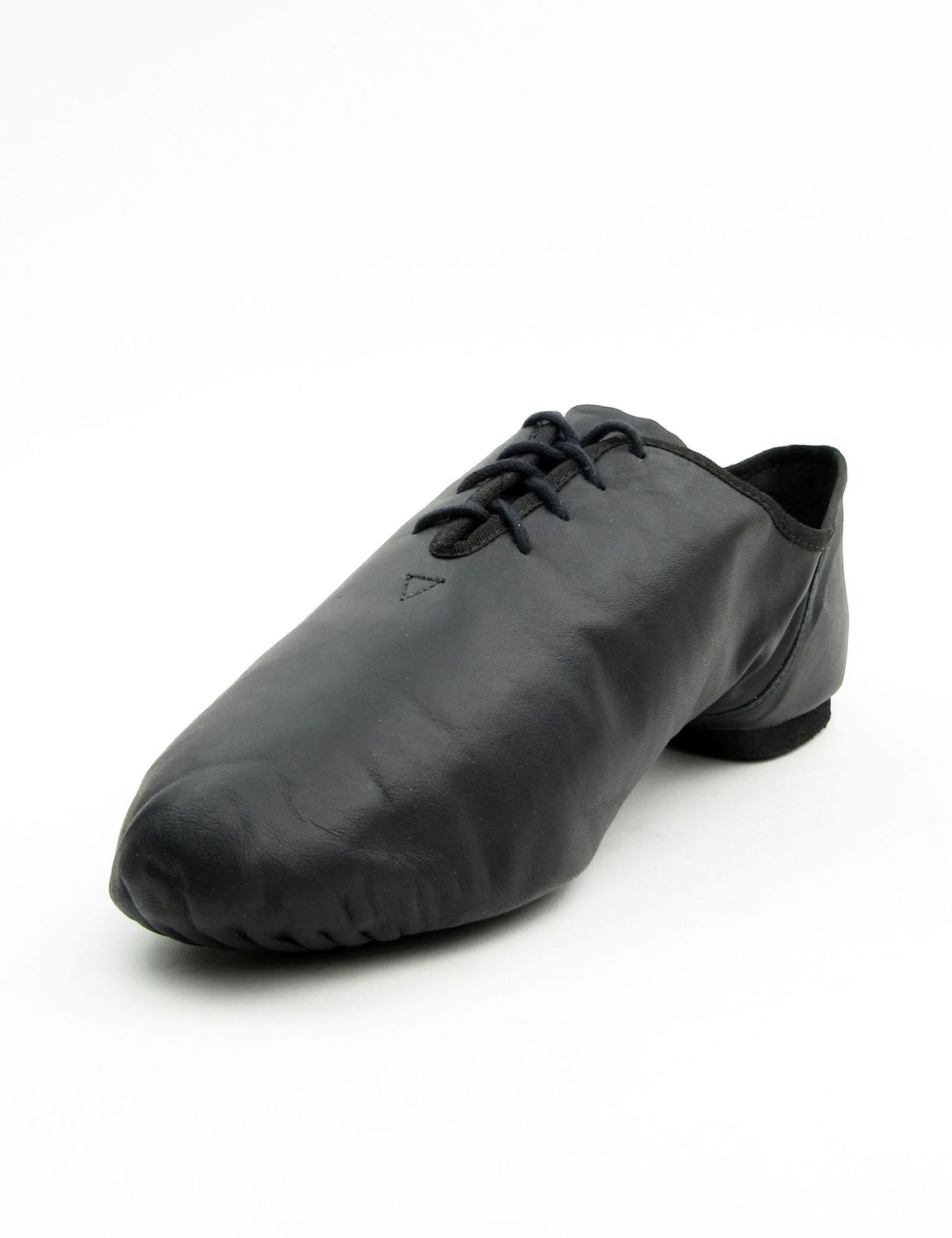 Jazzschuhe aus Leder mit geteilter Chromledersohle schwarz 