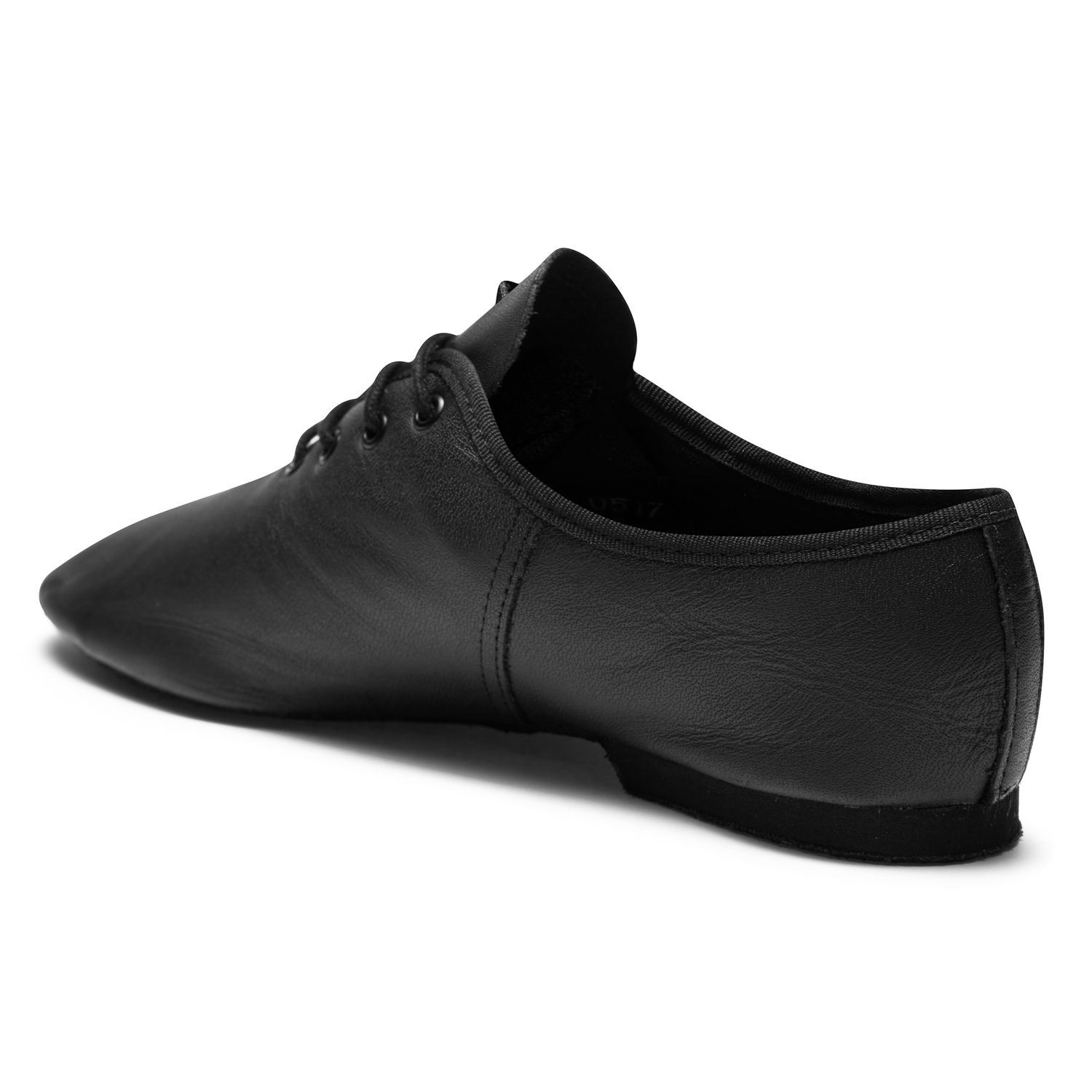 Jazzschuhe aus Leder mit durchgehender Chromledersohle schwarz