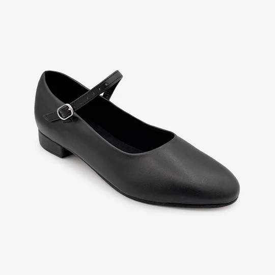 Charakterschuhe mit Schnallenriemen Schwarz