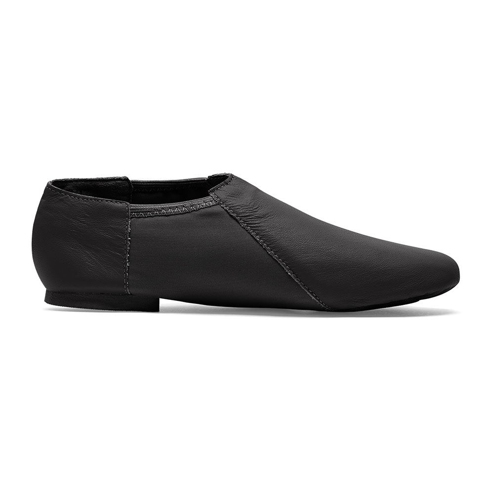 Jazzschuhe aus Leder und Stretcheinsatz mit geteilter Gummisohle JZE45 Jazzschuhe aus Leder mit Stretcheinsatz und geteilter Gummisohle schwarz