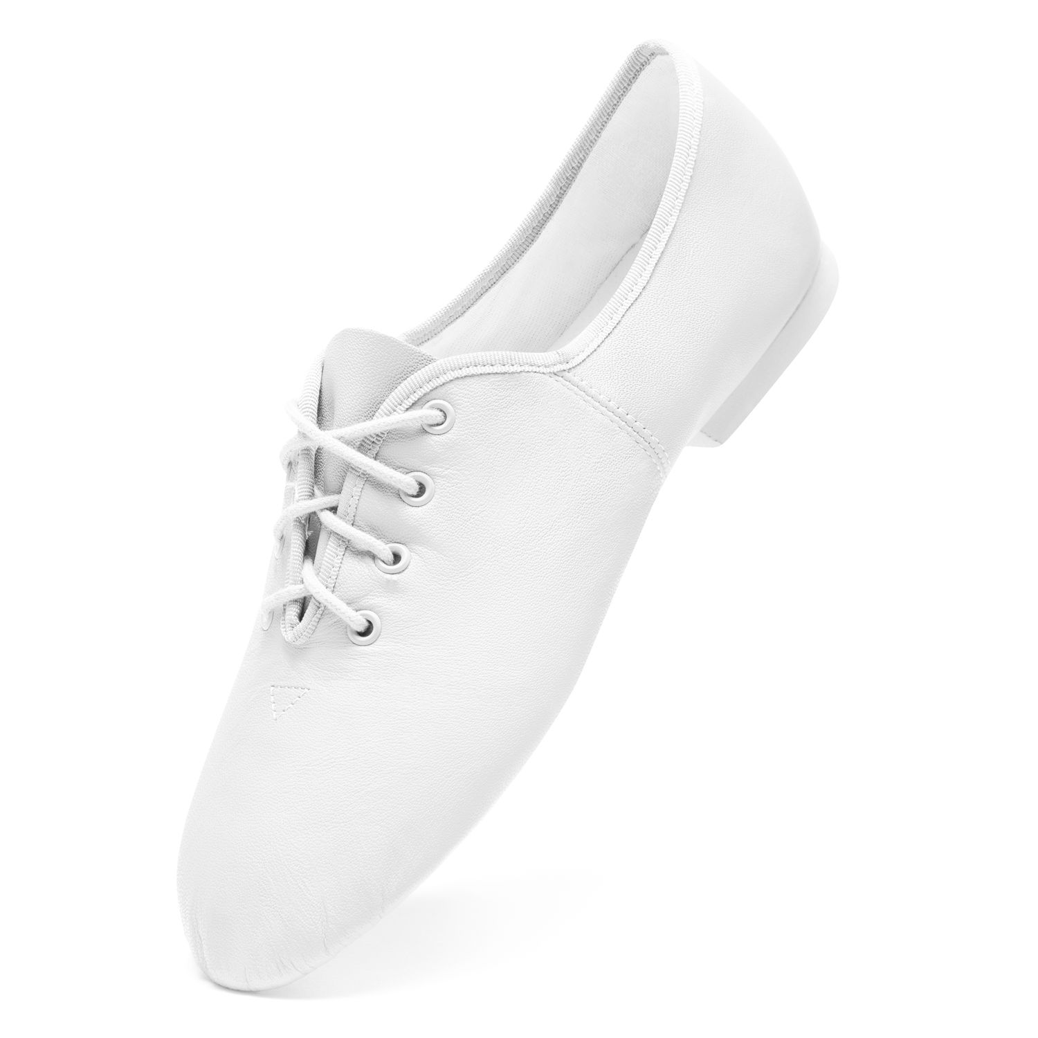Jazzschuhe aus Leder mit geteilter Gummisohle Weiß