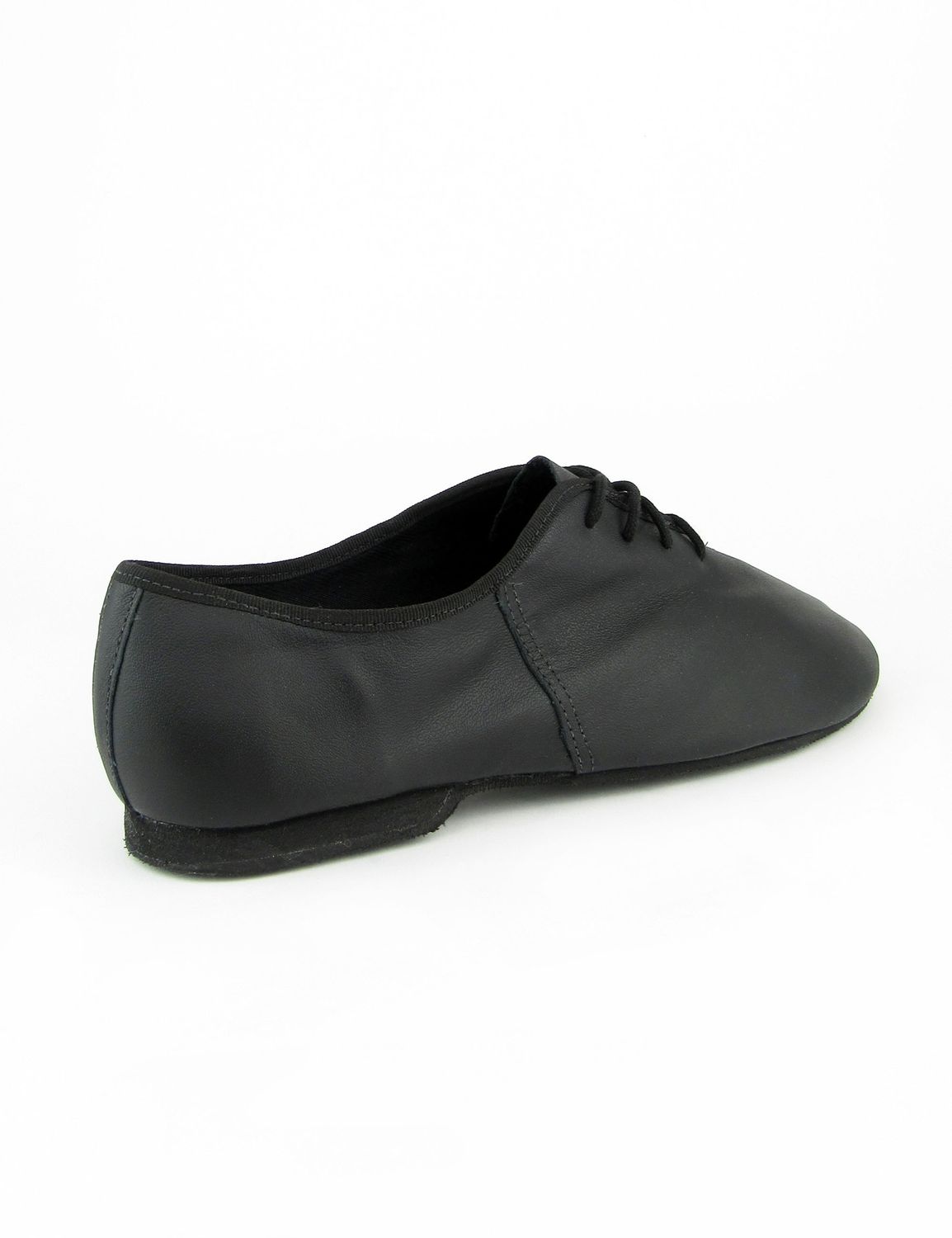 Jazzschuhe aus Leder mit durchgehender Gummisohle Schwarz