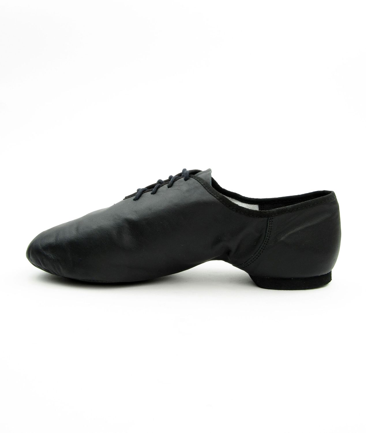 Jazzschuhe aus Leder mit geteilter Chromledersohle schwarz 
