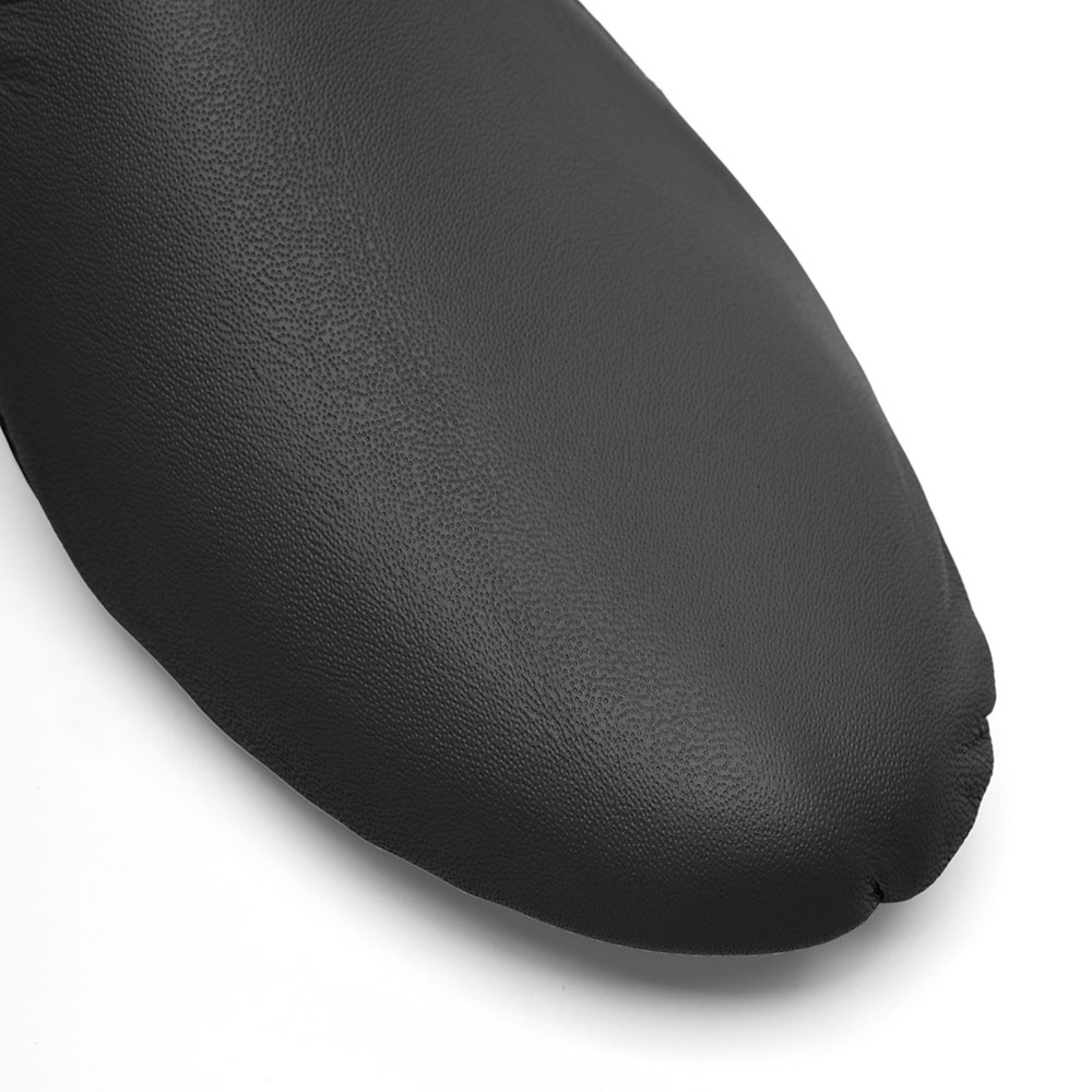 Jazzschuhe aus Leder mit Stretcheinsatz und geteilter Gummisohle schwarz