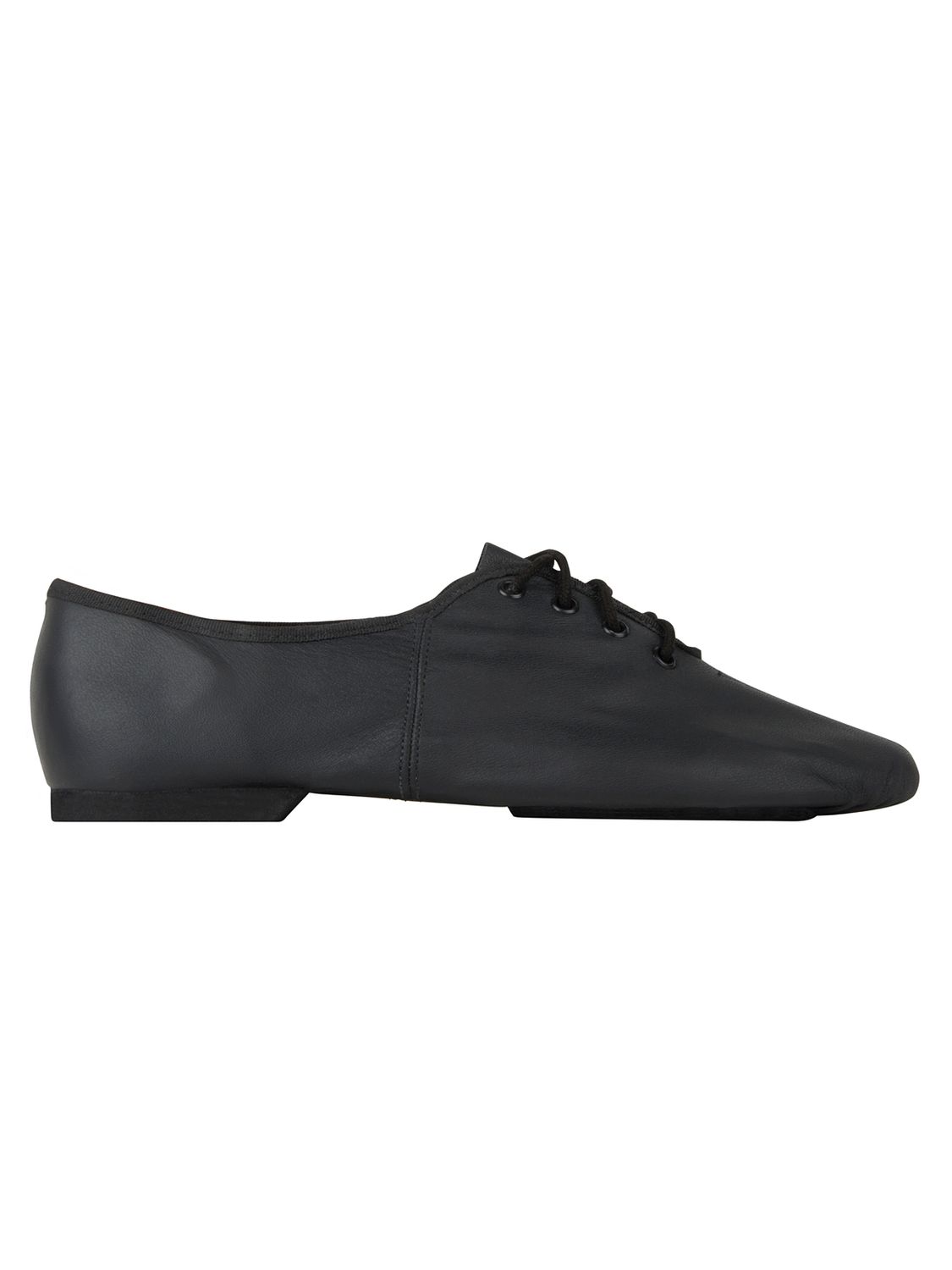 Jazzschuhe aus Leder mit geteilter Chromledersohle und Gummiabsatz schwarz 
