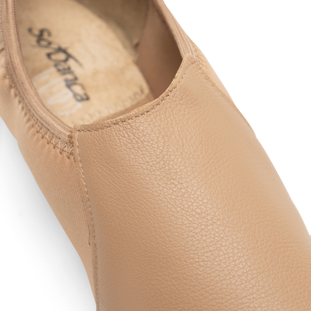 Jazzschuhe aus Leder und Stretch mit geteilter Gummisohle JZ76