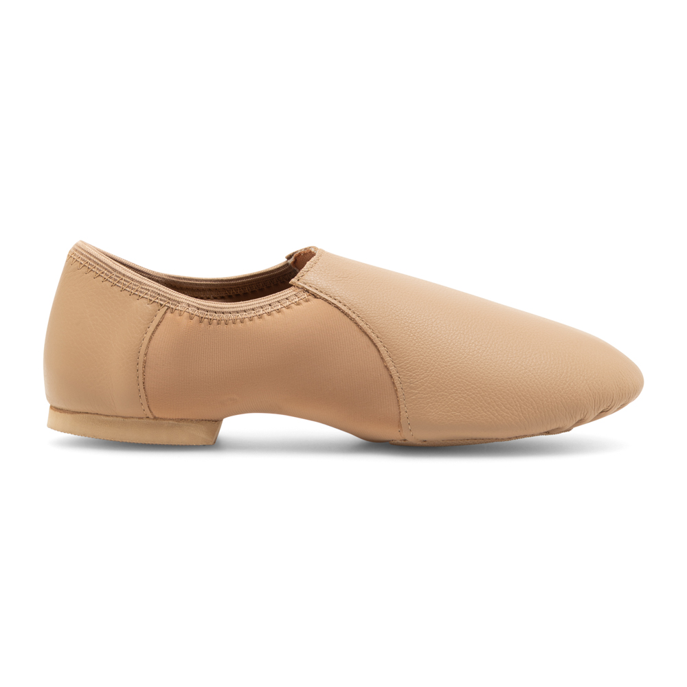 Jazzschuhe aus Leder und Stretch mit geteilter Gummisohle JZ76