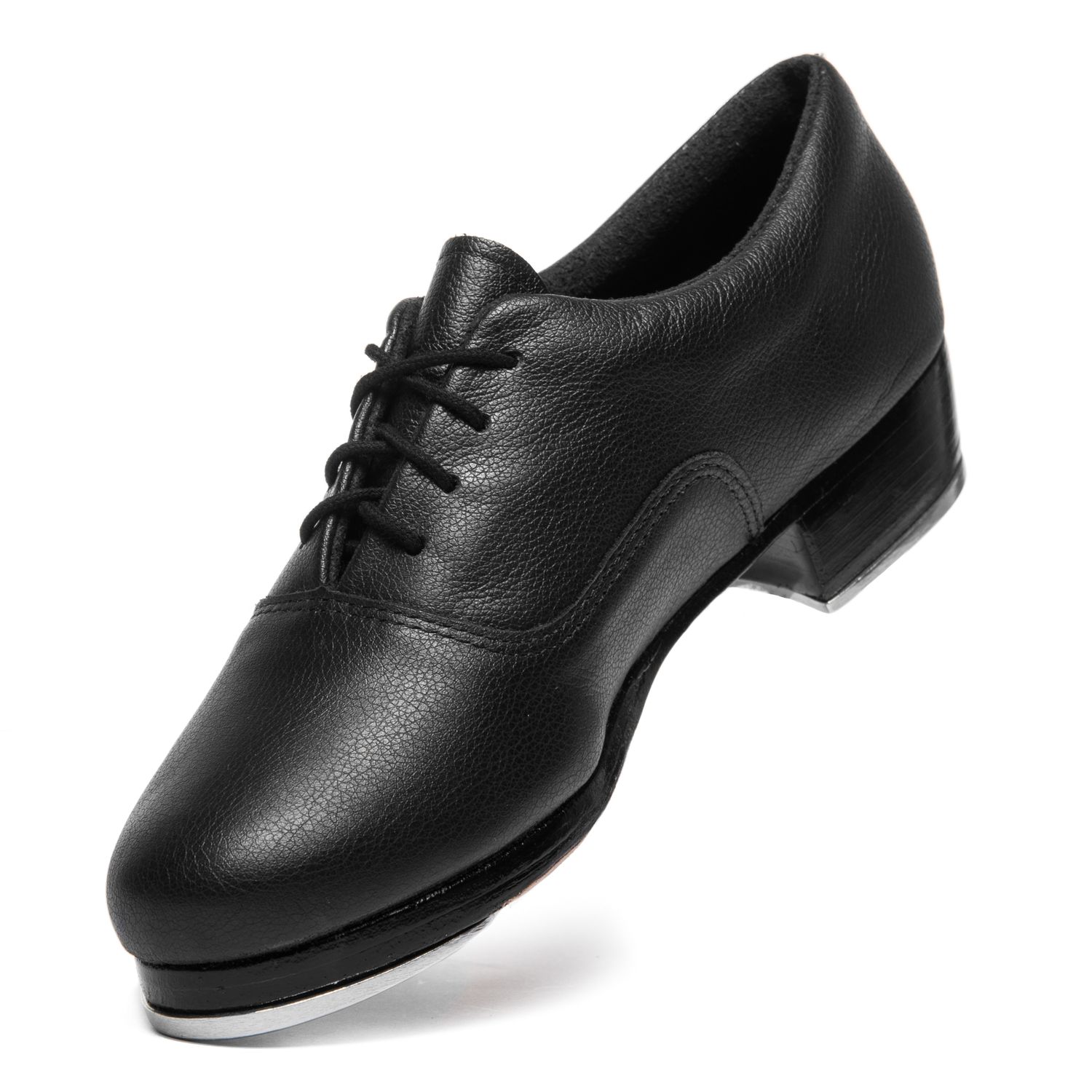 Steppschuhe mit Stepplatten und Holzabsatz Schwarz