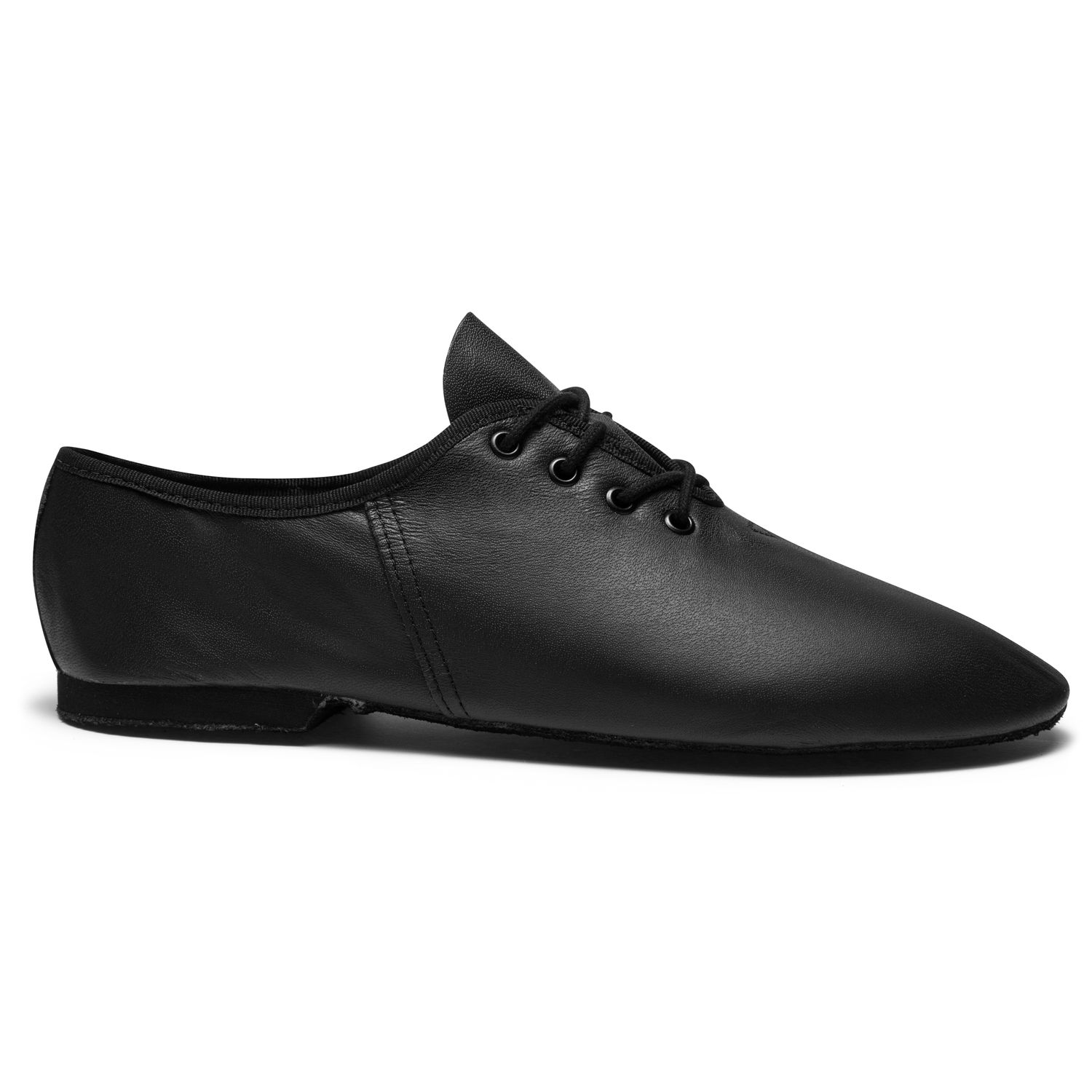 Jazzschuhe aus Leder mit durchgehender Chromledersohle schwarz