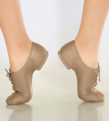Jazzschuhe aus Leder mit geteilter Chromledersohle tan 