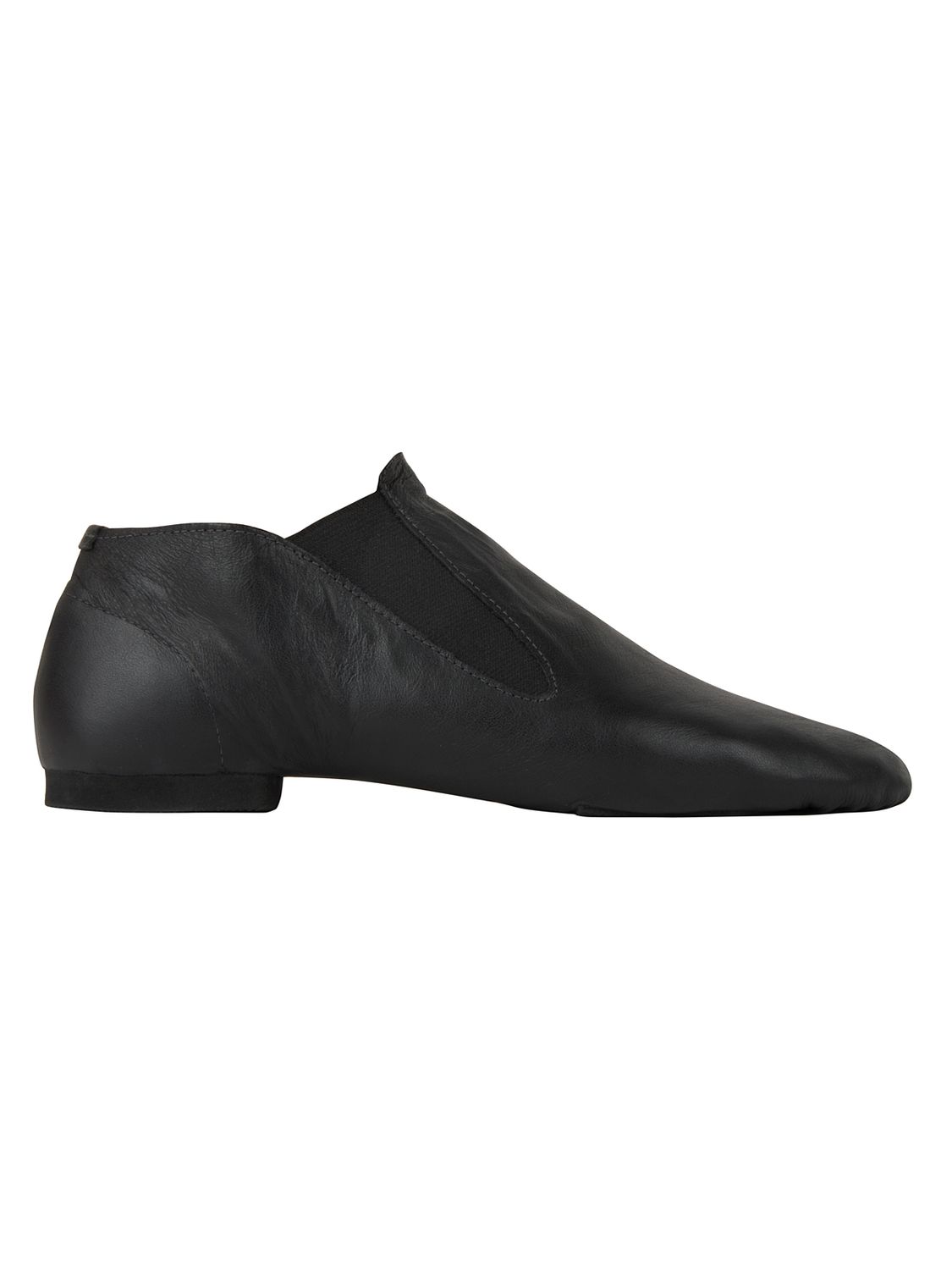 Jazzschuhe aus Leder und Gummizug mit geteilter Gummisohle JZE40 Jazzschuhe aus Leder mit Gummizug und geteilter Gummisohle schwarz