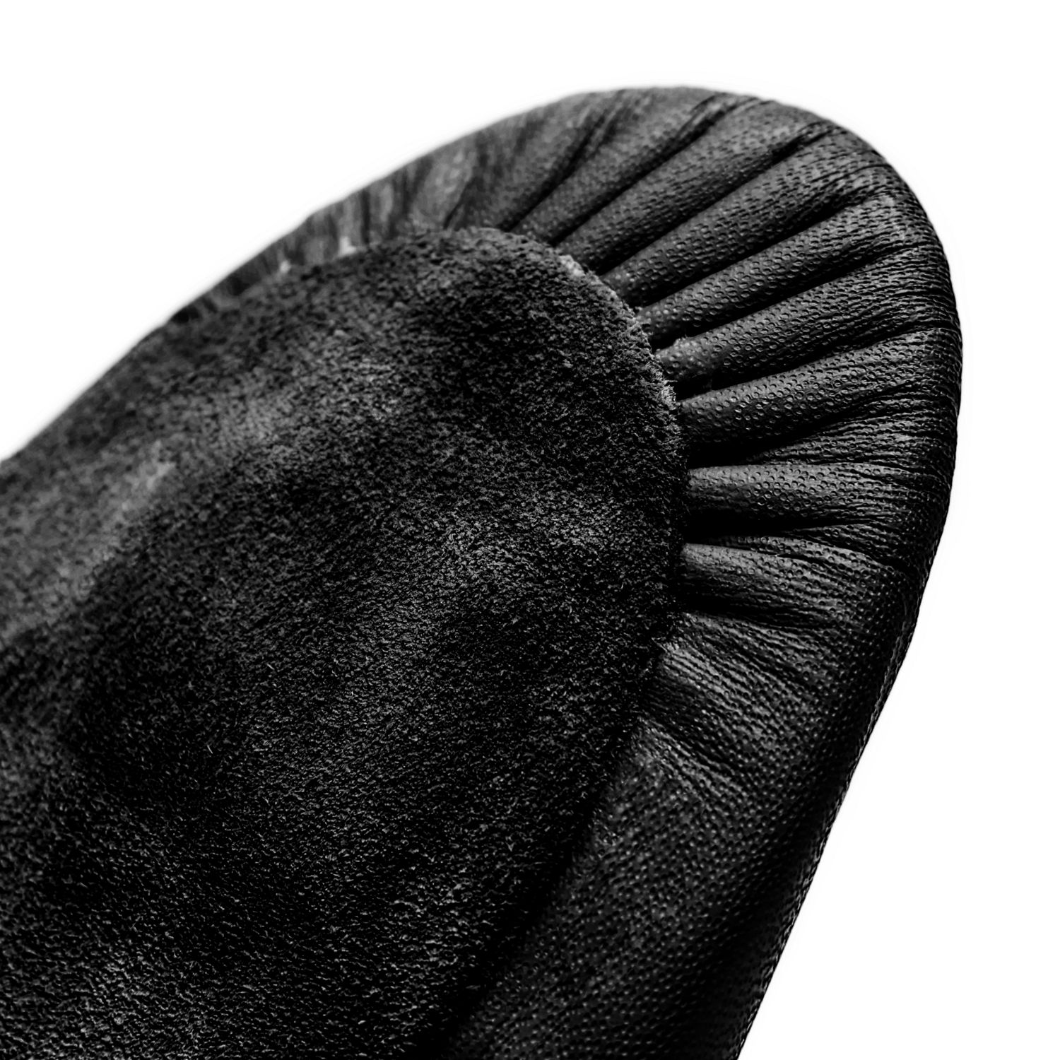 Jazzschuhe aus Leder mit geteilter Chromledersohle und Gummiabsatz schwarz 