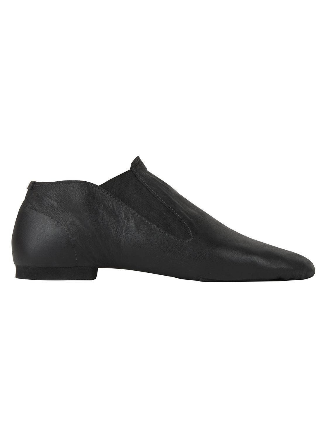 Jazzschuhe aus Leder und Gummizug mit geteilter Chromledersohle und Gummiabsatz JZE40A Jazzschuhe aus Leder mit Gummizug und geteilter Chromledersohle und Gummiabsatz schwarz