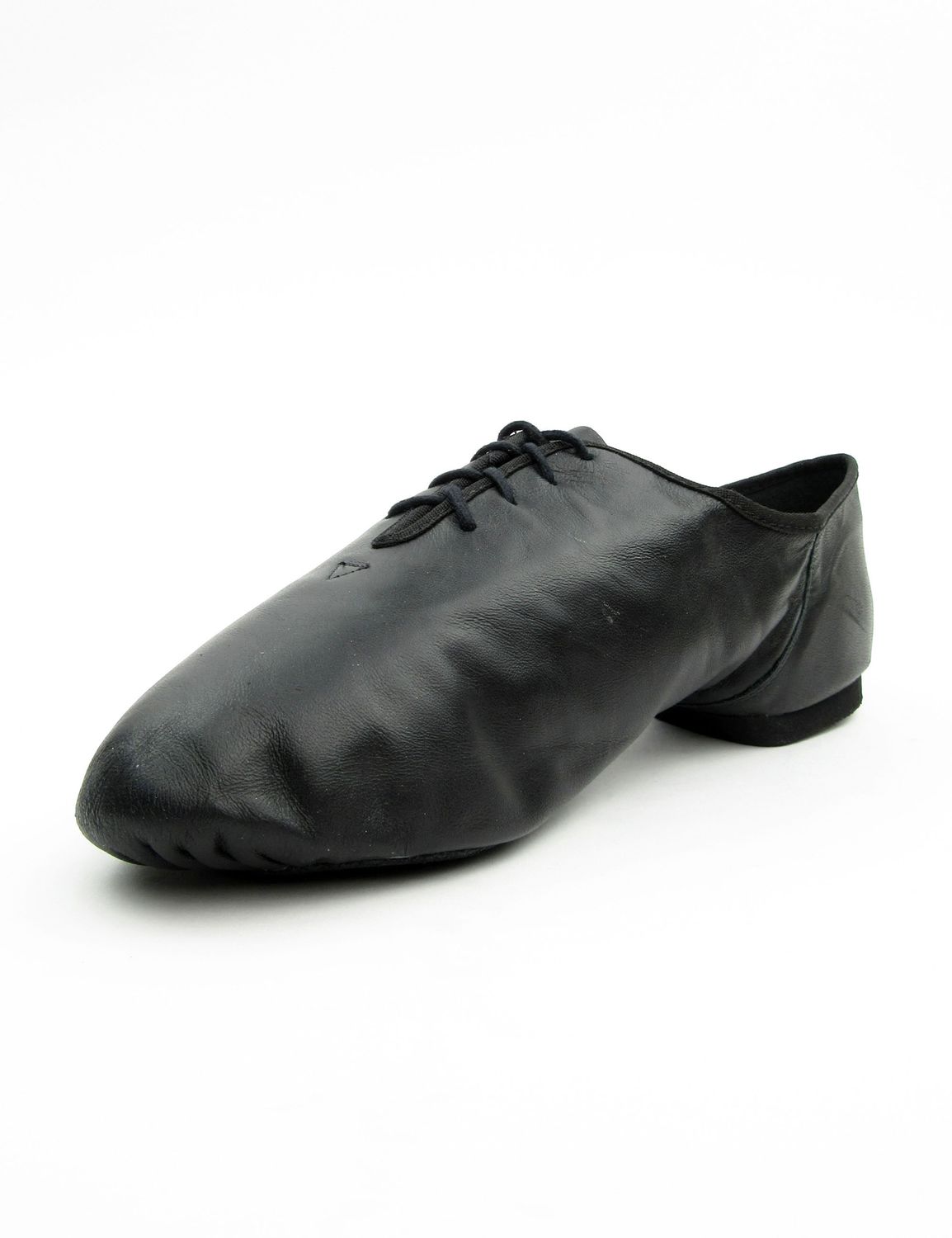 Jazzschuhe aus Leder mit geteilter Chromledersohle schwarz 