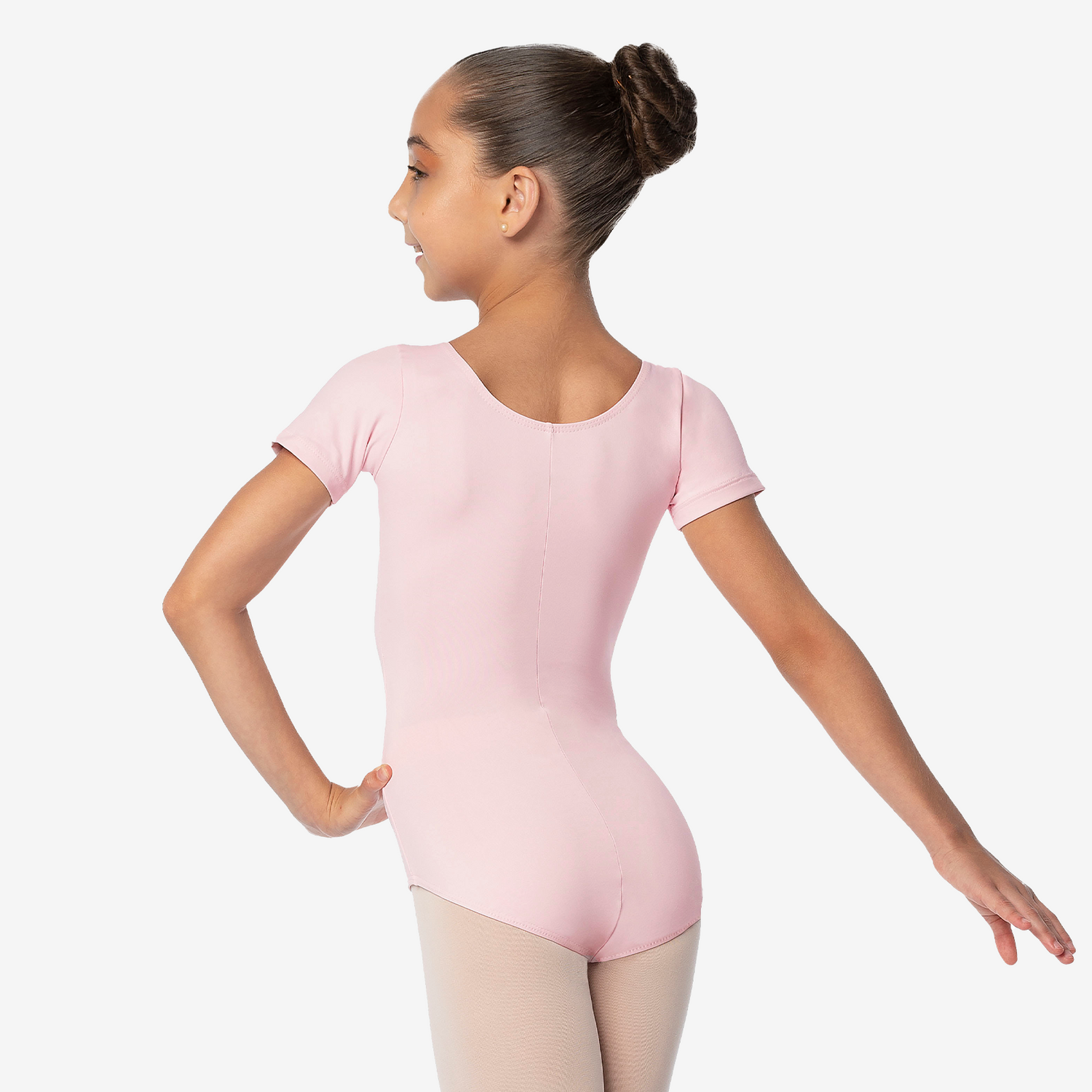 Kinder Ballett Trikot Kurzarm Hellpink 