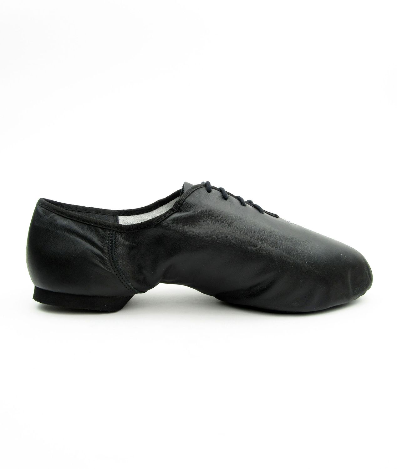 Jazzschuhe aus Leder mit geteilter Chromledersohle schwarz 