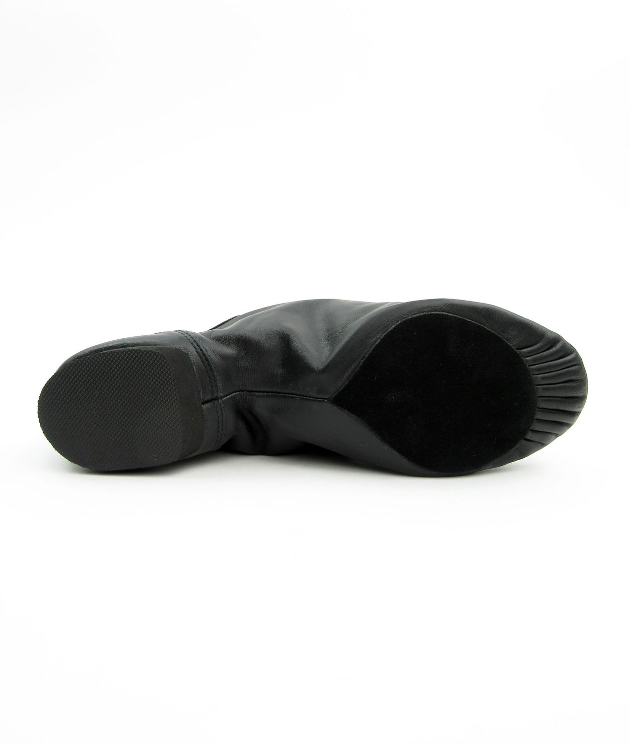 Leather jazz shoes with split chrome leather sole JZE10A Jazzschuhe aus Leder mit geteilter Chromledersohle schwarz