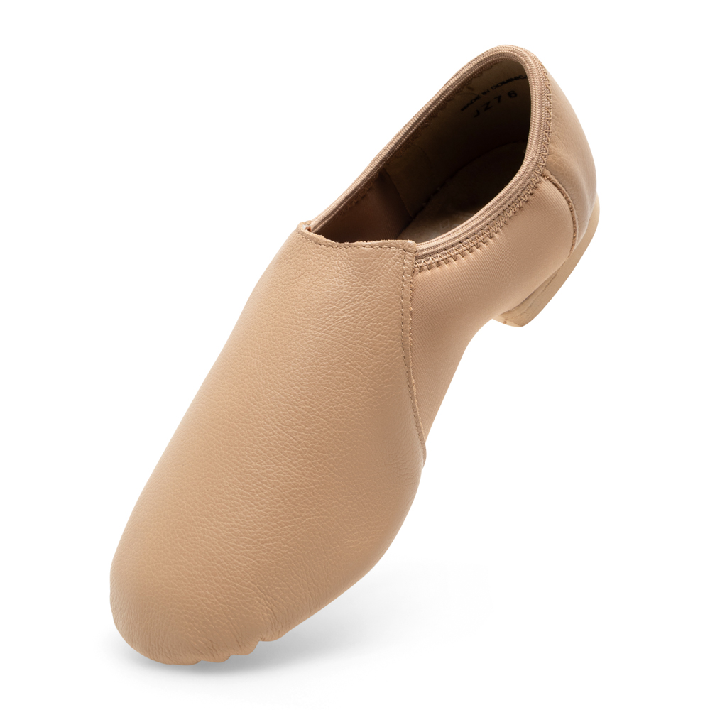 Jazzschuhe aus Leder und Stretch mit geteilter Gummisohle JZ76