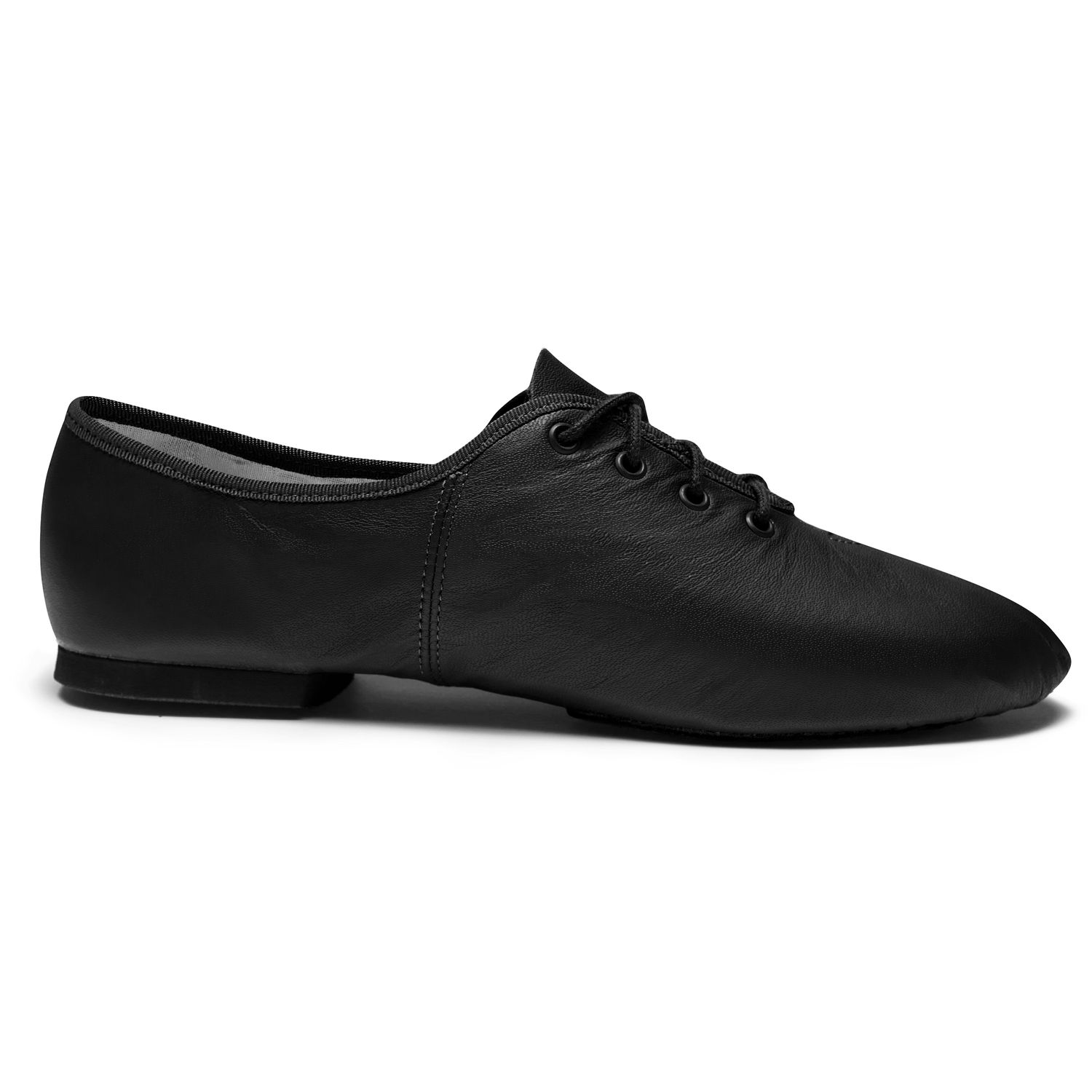 Jazzschuhe aus Leder mit geteilter Gummisohle Schwarz 