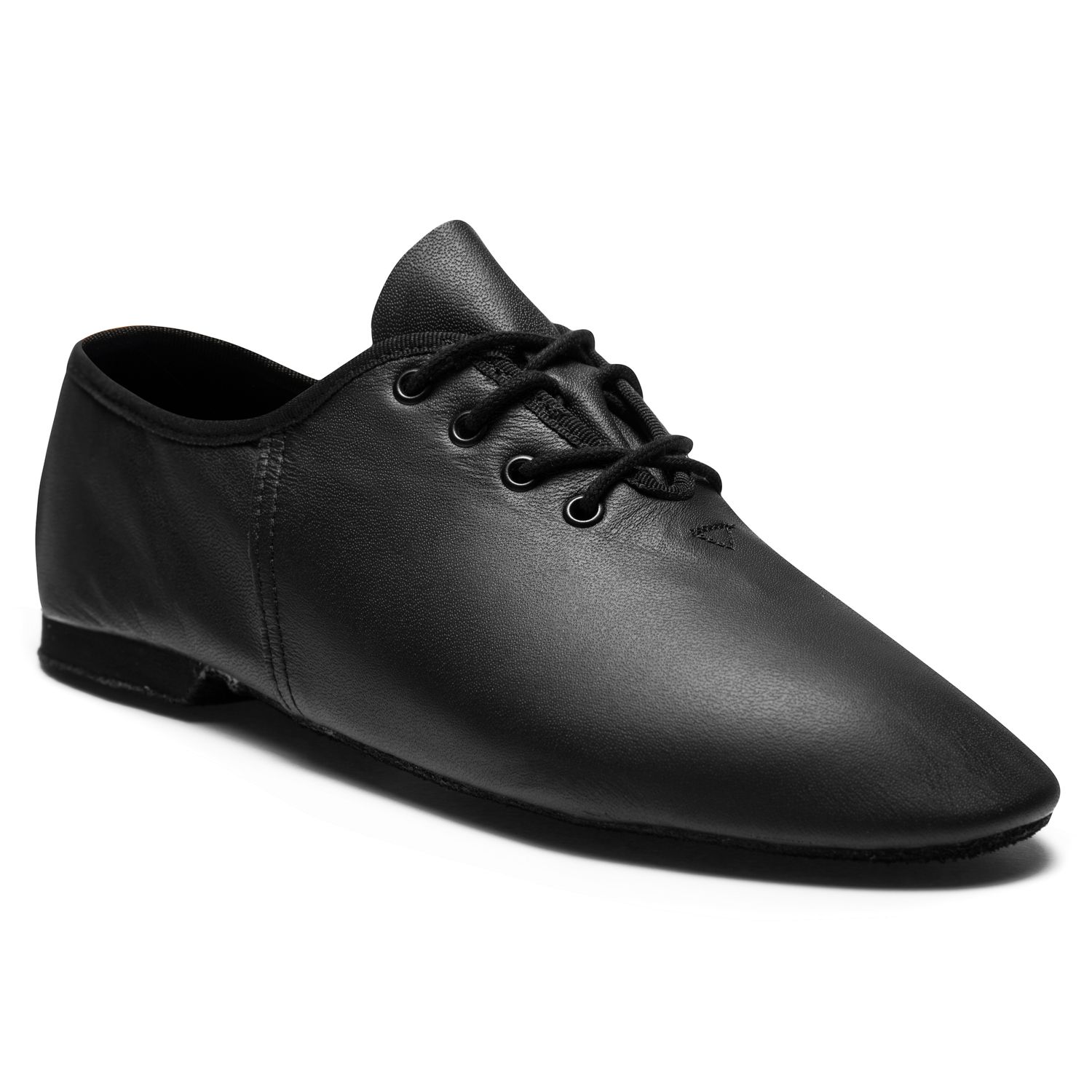 Jazzschuhe aus Leder mit durchgehender Chromledersohle schwarz